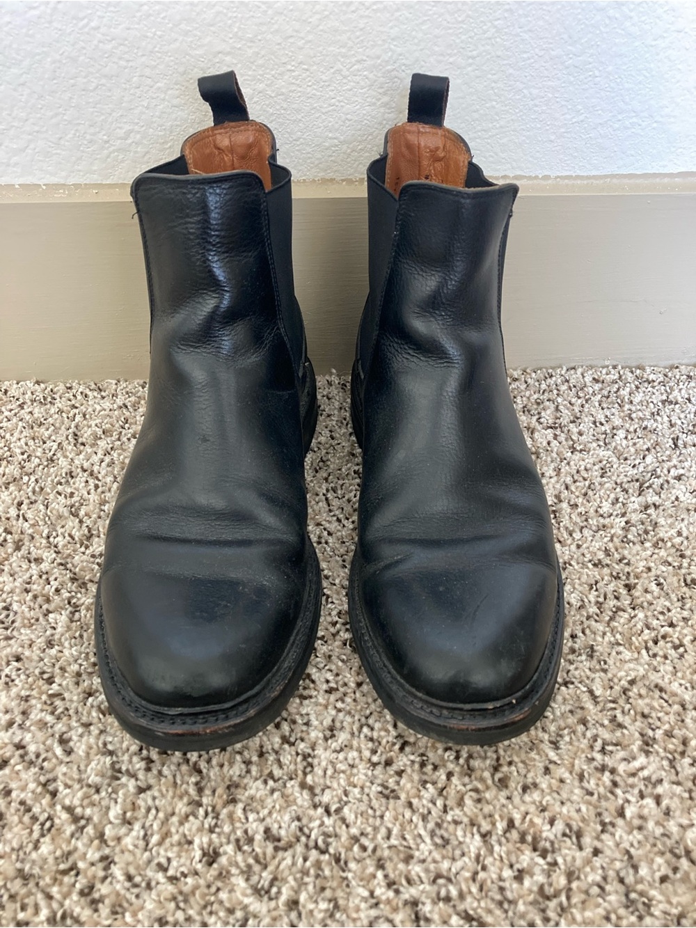 Black Leather Frye Chelsea Boots for Men Size 9 D